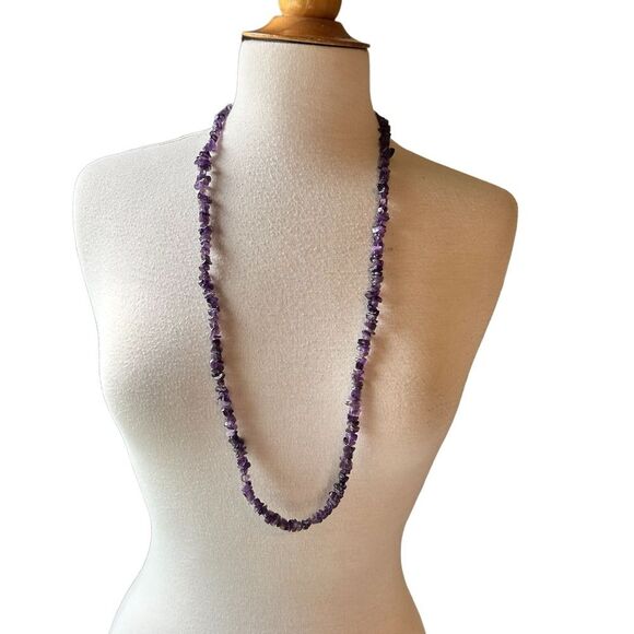 Vintage Purple Amethyst Gemstone Necklace - Picture 2 of 6